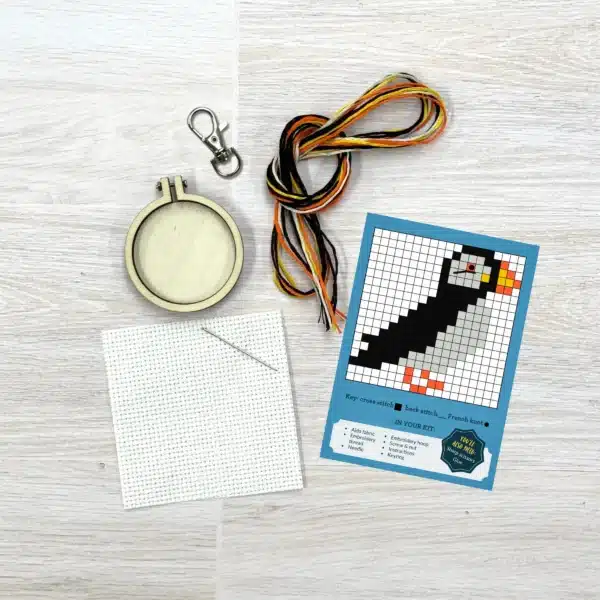 Mini Lucifersdoosje Borduur Kit - I Puffin Love North Berwick!