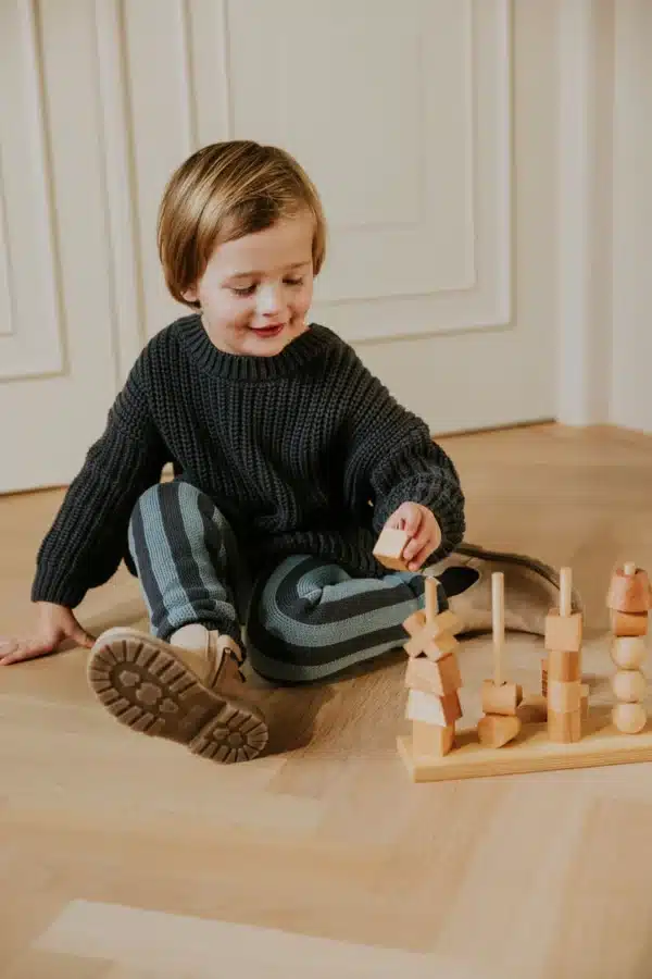 Yuki Kidswear Chunky Knitted Sweater - Charcoal