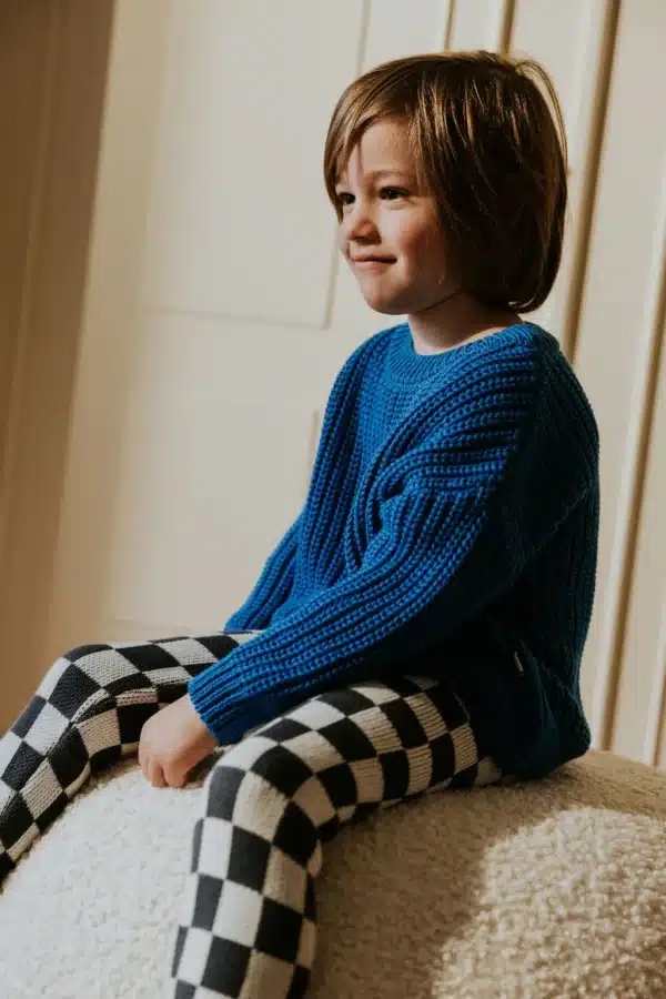 Yuki Kidswear Chunky Knitted Sweater - Royal Blue