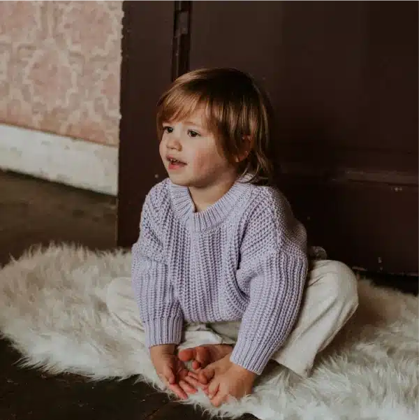 Yuki Kidswear Chunky Knitted Sweater - Lilac