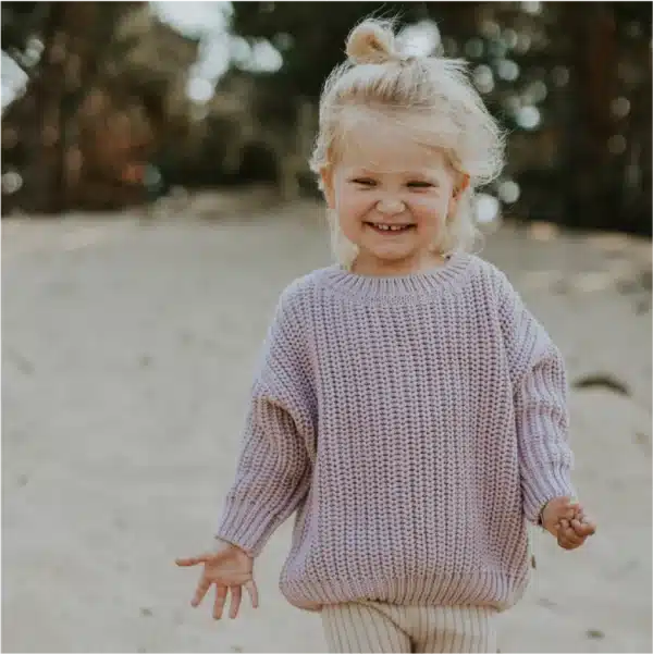 Yuki Kidswear Chunky Knitted Sweater - Lilac