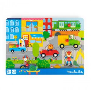 Moulin Roty Geluid Puzzel Stad Les Popipop