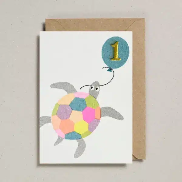Confetti Pets Cards - 1 Jaar Schildpad