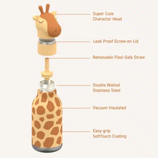 Asobu RVS Bestie Drinkfles Giraffe