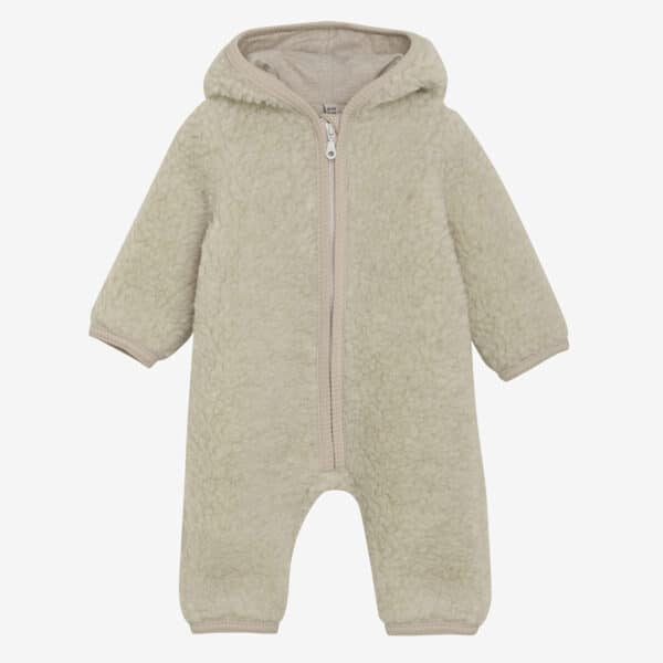 Huttelihut Pram Suit Wool Teddy Cement