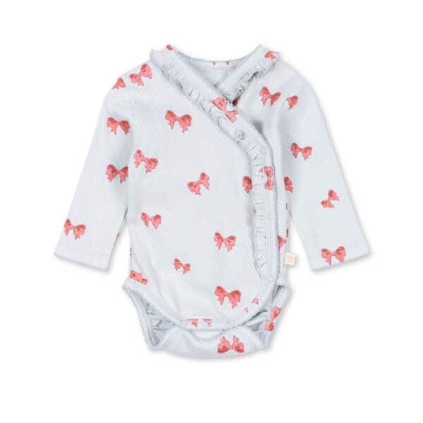 Konges Sløjd Sui Newborn Frill Body Gots Rosia Blue Bow
