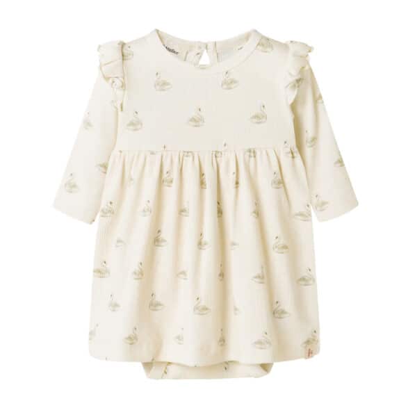 Lil' Atelier Midi Jurk Pastel Parchment Swan