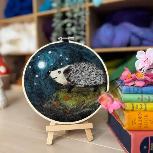 Hedgehog in a Hoop Needle Felting Craft Kit