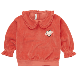 Sproet & Sprout Sproet & Sprout Sweatshirt Velvet Ruffle Collar Grenadine 1138187256633 AW25 Sproet Kleding & Accessoires Sweaters & Truien  Wijs west