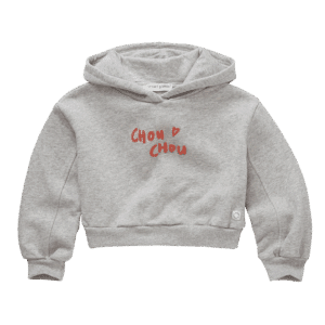 Sproet & Sprout Sproet & Sprout Cropped Hooded Sweatshirt Grey Melee 1138187256749 AW25 Sproet Kleding & Accessoires Sweaters & Truien  Wijs west