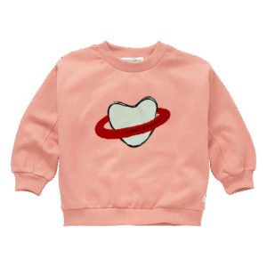 Sproet & Sprout Sproet & Sprout Sweatshirt Heart Saturn Peach Parfait 1138187257913 AW25 Sproet Kleding & Accessoires Sweaters & Truien  Wijs west