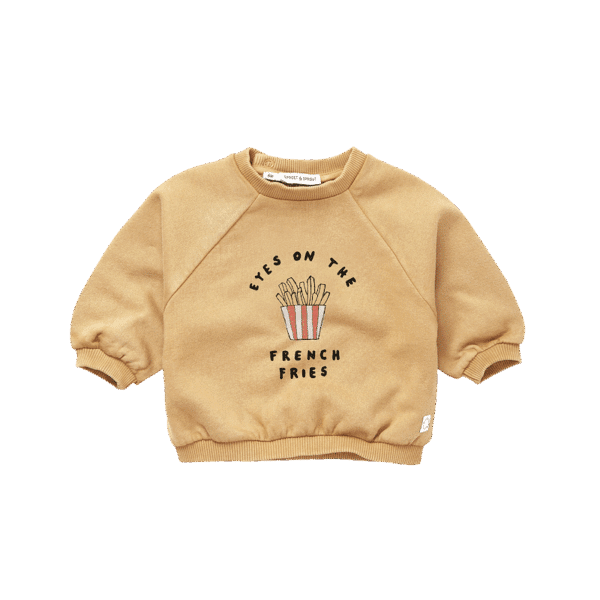Sproet & Sprout Sproet & Sprout Sweatshirt French Fries Sand 1138187258040 AW25 Sproet Kleding & Accessoires Sweaters & Truien  Wijs west