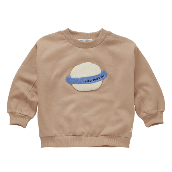 Sproet & Sprout Sproet & Sprout Sweatshirt Saturn Praline 1138187258309 AW25 Sproet Kleding & Accessoires Sweaters & Truien  Wijs west