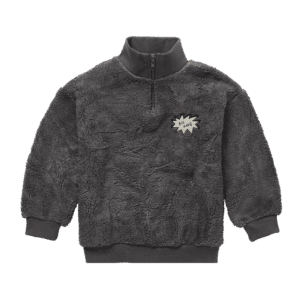Sproet & Sprout Sproet & Sprout Teddy Anorak Sweatshirt Washed Black 1138187260258 AW25 Sproet Kleding & Accessoires Sweaters & Truien  Wijs west