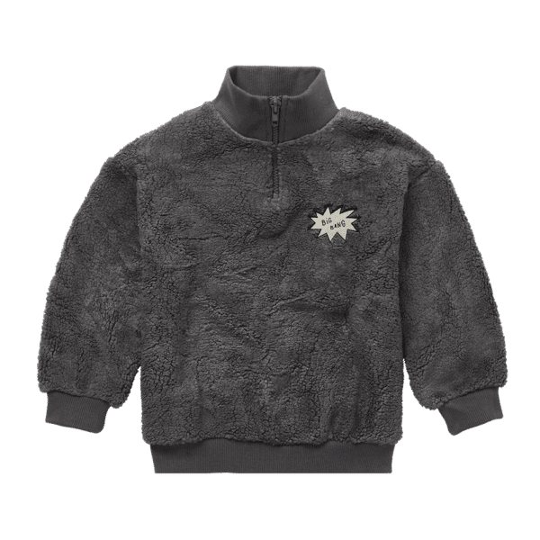 Sproet & Sprout Sproet & Sprout Teddy Anorak Sweatshirt Washed Black 1138187260258 AW25 Sproet Kleding & Accessoires Sweaters & Truien  Wijs west