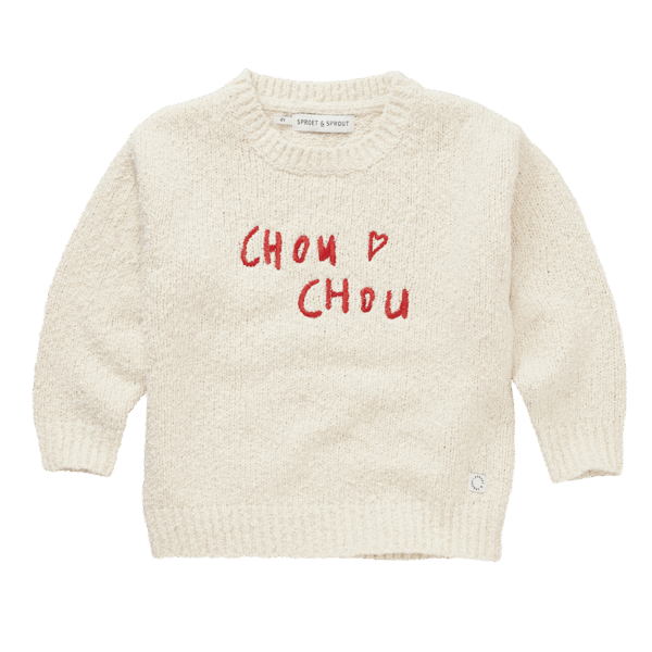 Sproet & Sprout Sproet & Sprout Sweater Chou Chou Ivory 1138187274453 AW25 Sproet Kleding & Accessoires Sweaters & Truien  Wijs west