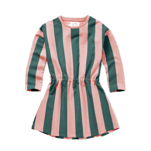 Sproet & Sprout Sproet & Sprout Dress Block Stripe Peach Parfait 1138187263396 AW25 Sproet Kleding & Accessoires Rokjes & Jurkjes  Wijs west