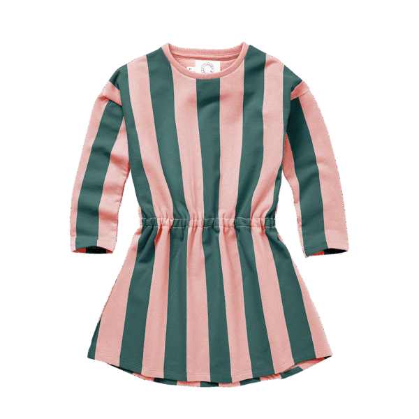 Sproet & Sprout Sproet & Sprout Dress Block Stripe Peach Parfait 1138187263396 AW25 Sproet Kleding & Accessoires Rokjes & Jurkjes  Wijs west