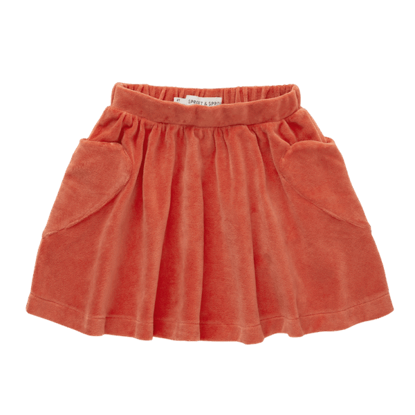 Sproet & Sprout Sproet & Sprout Skirt Heart Pockets Grenadine 1138187265482 AW25 Sproet Kleding & Accessoires Rokjes & Jurkjes  Wijs west