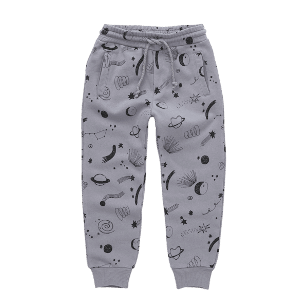 Sproet & Sprout Sproet & Sprout Sweatpants Universe Print Stone Grey 1138187267677 AW25 Sproet Kleding & Accessoires Broeken  Wijs west