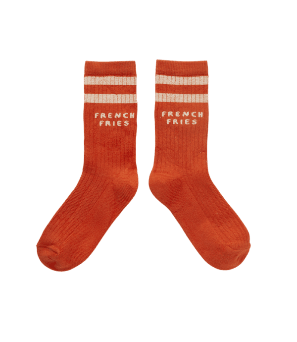 Sproet & Sprout Sproet & Sprout Sport Socks French Fries Grenadine 1138187270882 AW25 Sproet Kleding & Accessoires Sokken & Maillots  Wijs west