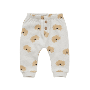 Sproet & Sprout Sproet & Sprout Baby Sweatpants Dog Print Light Grey Melee 1138187272855 AW25 Sproet Kleding & Accessoires Baby Broekjes Wijs west