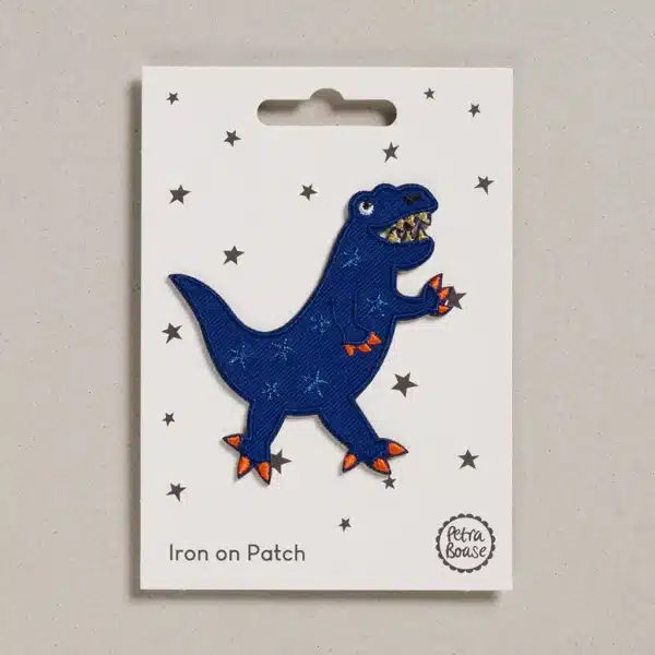 Strijk Patch Blauwe dinosaurus