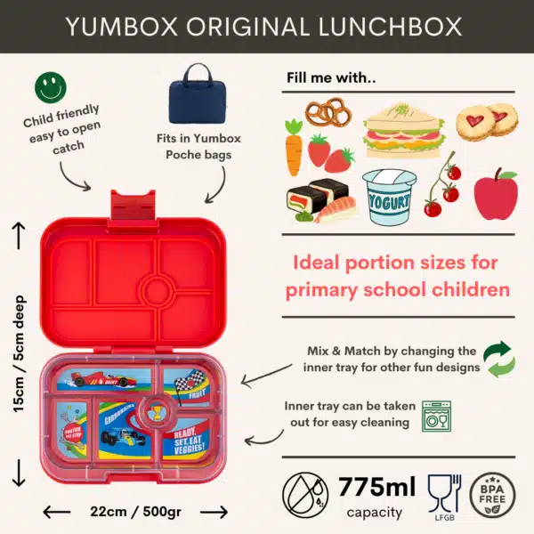 Yumbox Original Roar Red - Race Cars