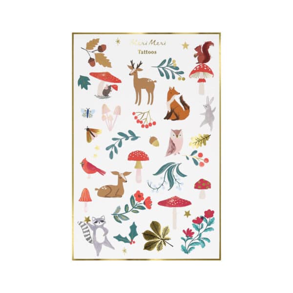 Meri Meri Meri Meri Woodland Temporary Tattoo Sheets 9781534059450 Meri AW25 Home & Living Feest Kerst Wijs west