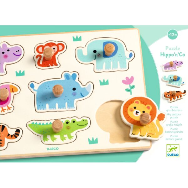 Djeco Inlegpuzzel Hippo 'n' Co