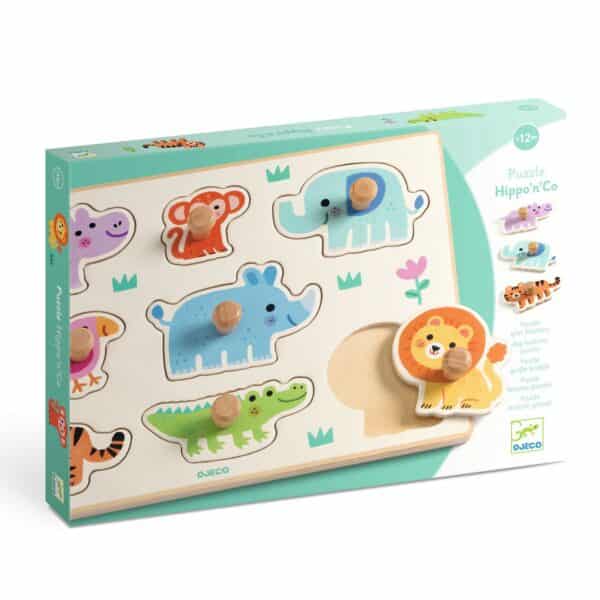 Djeco Inlegpuzzel Hippo 'n' Co