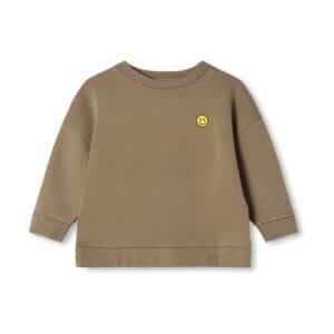 Fliink Fliink Alvin Ls Smiley Sweatshirt Pine Bark 5715435118422 Fliink AW25 Kleding & Accessoires Sweaters & Truien  Wijs west