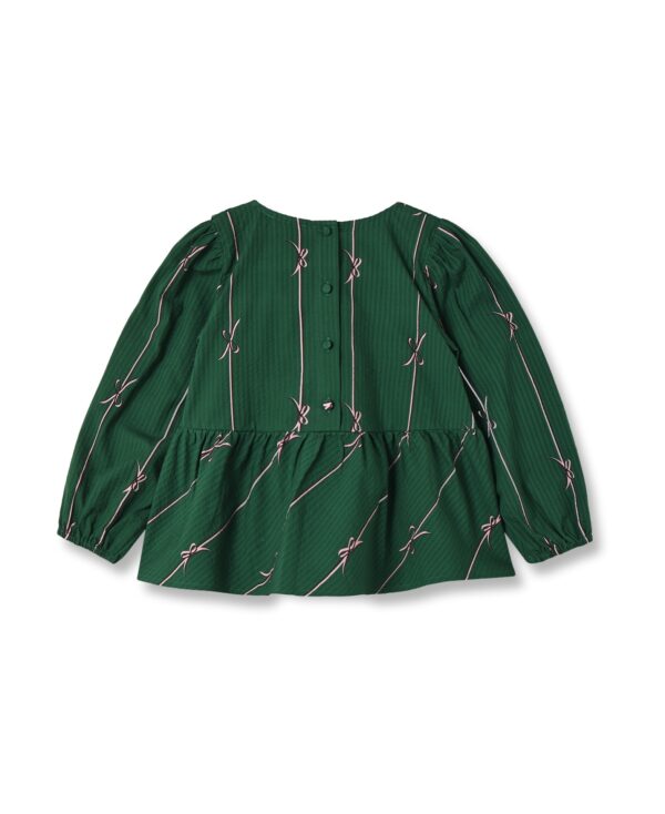 Fliink Fliink Bowie Ls Blouse Hunter Green Bow Aop 5715435115698 Fliink AW25 Kleding & Accessoires Shirts  Wijs west