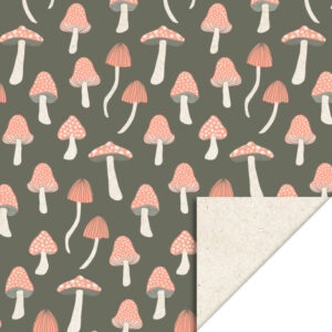 Rol Inpakpapier - Mushrooms Forest Green