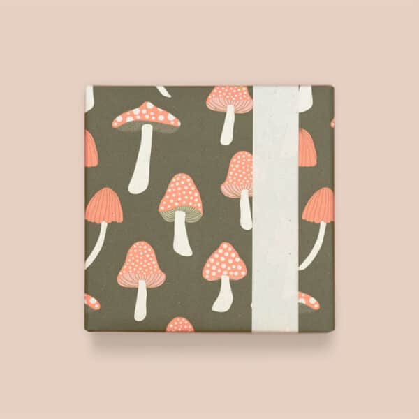 Rol Inpakpapier - Mushrooms Forest Green