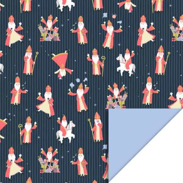Rol Inpakpapier - Sint - Acrobaat Night - Blue
