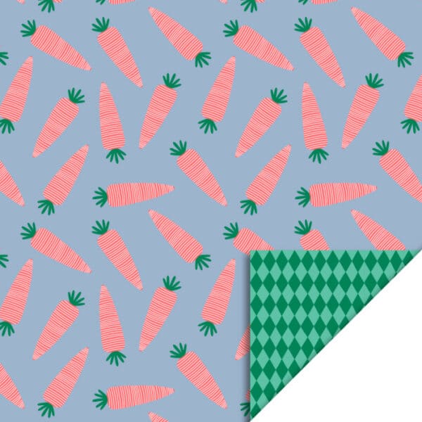 Rol Inpakpapier - Sint - Wortel Fluor Orange - Harlequin Green