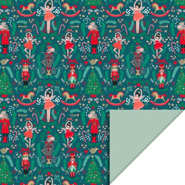 Rol Inpakpapier - X-mas - Nutcracker - Pistache