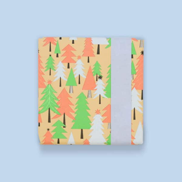 Rol Inpakpapier - X-mas - Tree Graphic Beige - Blue