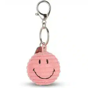 Smiley Keychain ECO Corduroy Bubblegum Pink