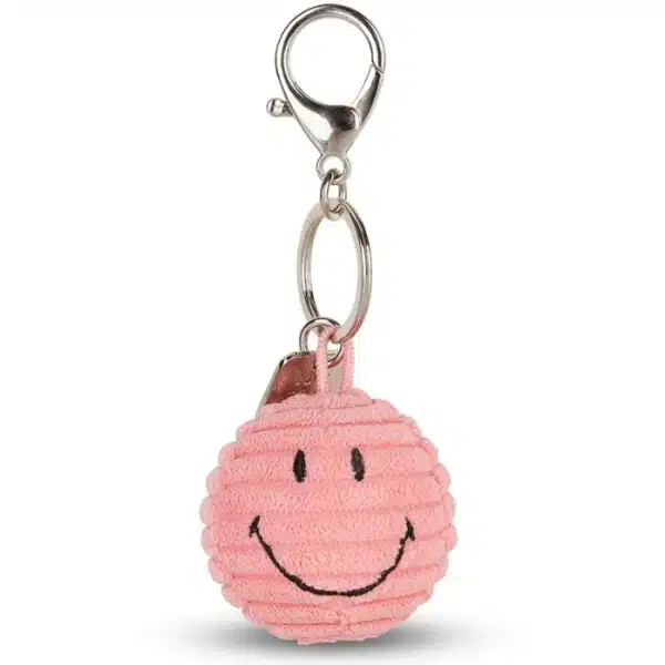 Smiley Keychain ECO Corduroy Bubblegum Pink
