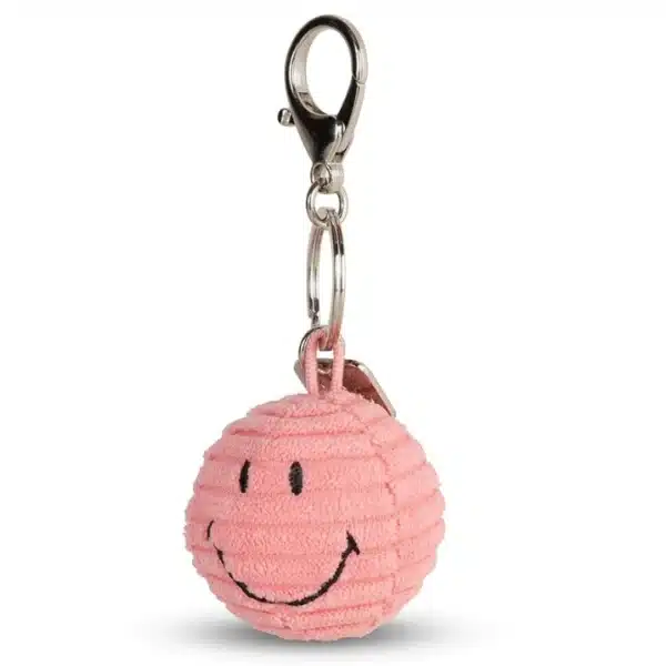 Smiley Keychain ECO Corduroy Bubblegum Pink