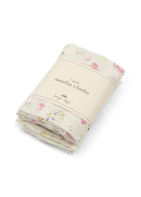 Konges Sløjd Konges Sløjd 3 Pack Muslin Cloth Gots Bella Rosita 5715681099803 Konges AW25 Verzorging Swaddles  Wijs west