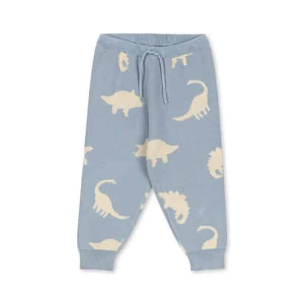 Konges Sløjd Konges Sløjd Lapis Knit Pants Gots Dino Mist 5715681115329 Konges AW25 Kleding & Accessoires Broeken  Wijs west