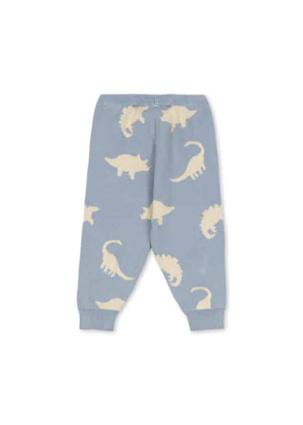 Konges Sløjd Konges Sløjd Lapis Knit Pants Gots Dino Mist 5715681115329 Konges AW25 Kleding & Accessoires Broeken  Wijs west
