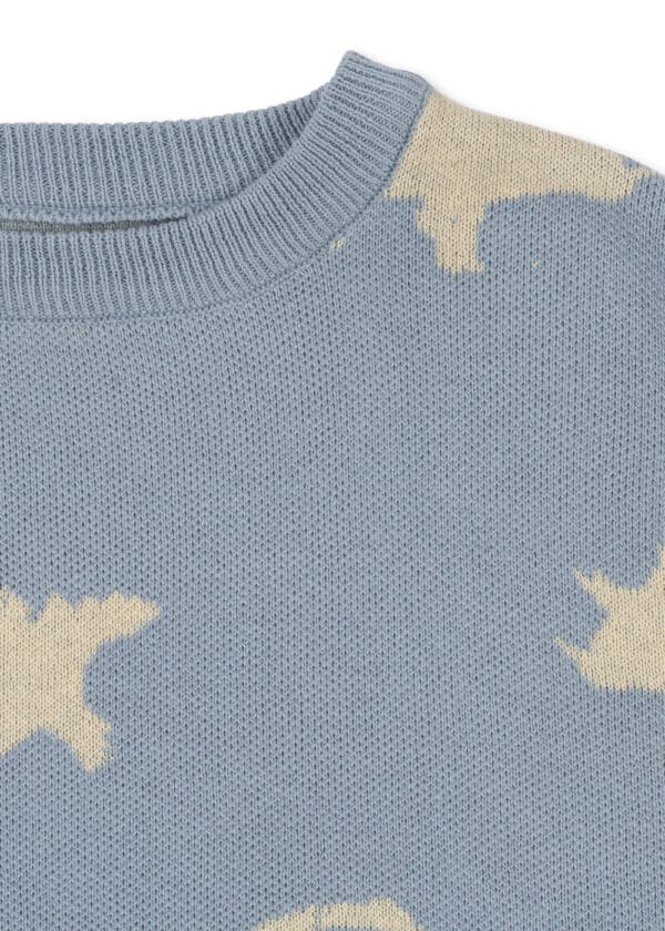 Konges Sløjd Konges Sløjd Lapis Knit Sweater Gots Dino Mist 5715681115664 Konges AW25 Kleding & Accessoires Shirts  Wijs west
