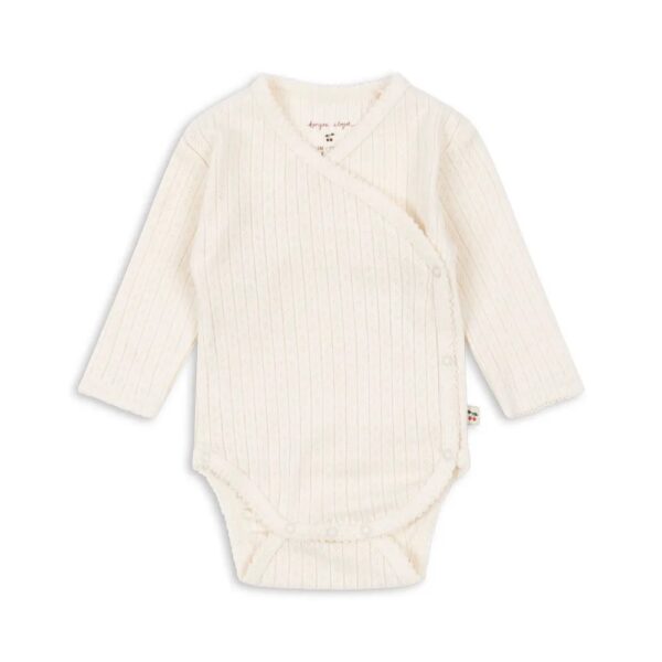 Konges Sløjd Konges Sløjd Minnie Newborn Body Gots Antique White 5715681122488 Konges AW25 Kleding & Accessoires Baby Rompers Wijs west