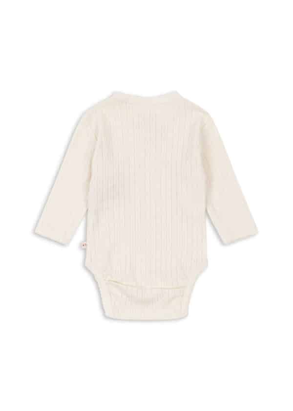 Konges Sløjd Konges Sløjd Minnie Newborn Body Gots Antique White 5715681122488 Konges AW25 Kleding & Accessoires Baby Rompers Wijs west