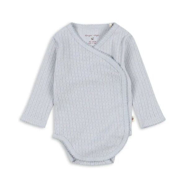 Konges Sløjd Konges Sløjd Minnie Newborn Body Gots Gray Dawn 5715681122525 Konges AW25 Kleding & Accessoires Baby Rompers Wijs west