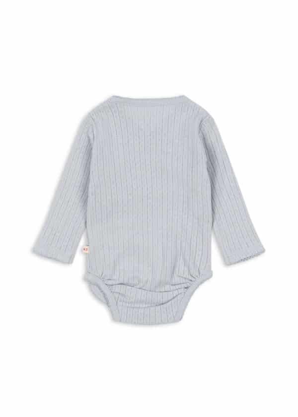 Konges Sløjd Konges Sløjd Minnie Newborn Body Gots Gray Dawn 5715681122525 Konges AW25 Kleding & Accessoires Baby Rompers Wijs west